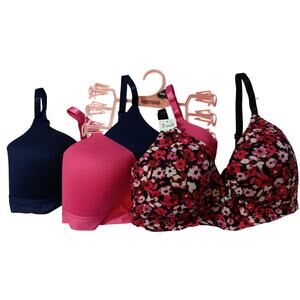 Kensie Bras 38DD NEW (Qty 3) No Underwire Very Light Padding Bright Colors